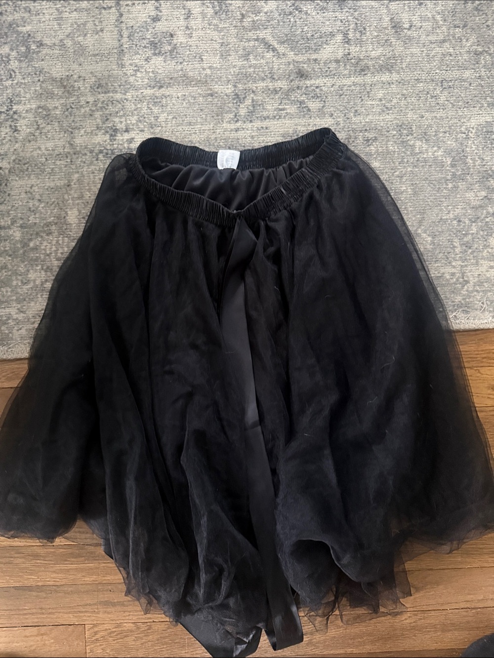 Women's Black Layered Tulle A-Line Skirt